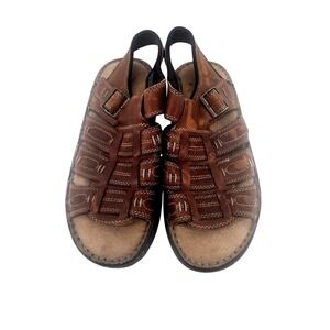 Journeys Mens Brown‎ Leather Fisherman Sandals Slingback Size 12
